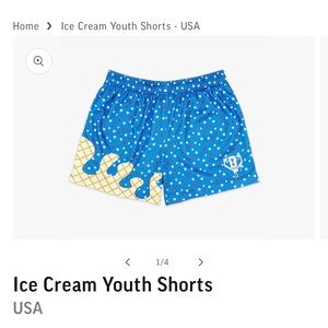 NEW! Boys BL101 (baseball lifestyle 101) ice cream drip shorts. Size YM.